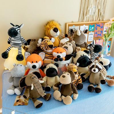Forest Animal Plush Toys Lion Elephant Monkey Giraffe Tiger Stuffed Toys Children's Pillow Doll Gift