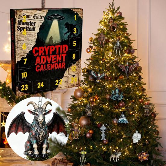 2025 Cryptid Advent Calendar 24 Days Paranormal Countdown Christmas Decoration with
