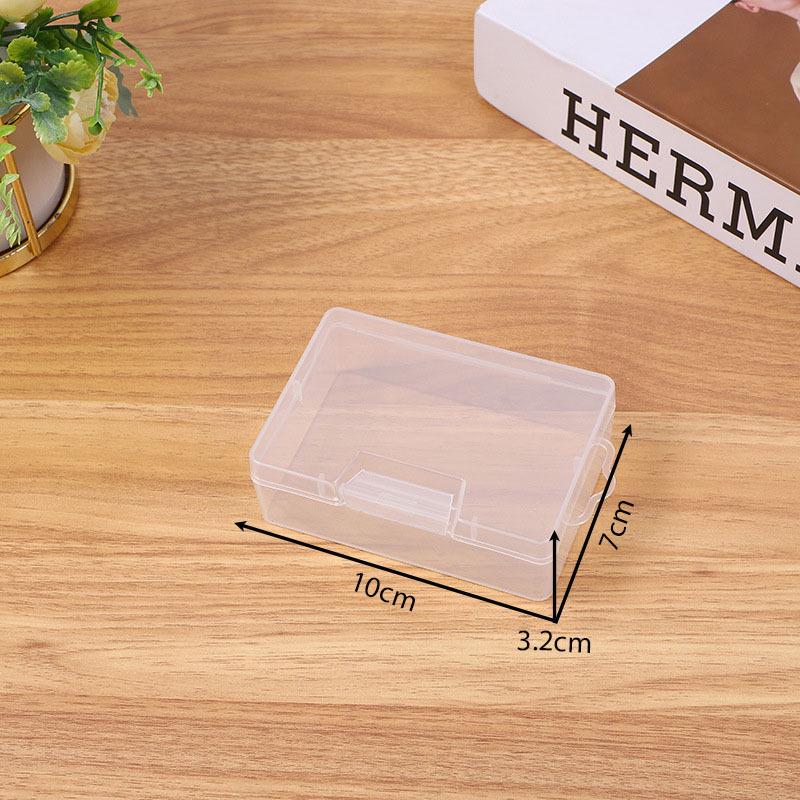 Clear Plastic Lidded Storage Box Set with Hook - Large, Medium, Small Desktop Organizer for Hardware and Accessories