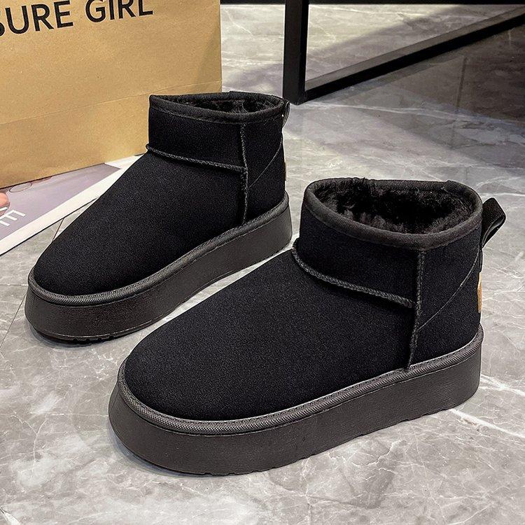 Schneestiefel Damen neue Winter dicksohlige Samt verdickte warme kurze Stiefel modische Baumwollstiefel