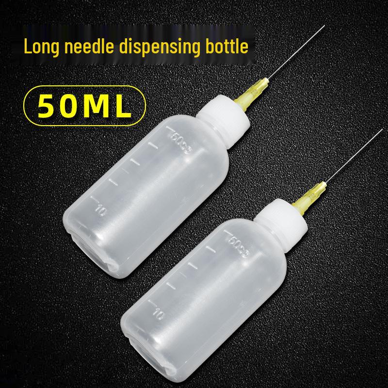 50cc Dispensing Bottle with Pointed Tip: Industrial Flux Dropper, Long Needle Glue, Plastic, Alcohol, Rosin Bottle