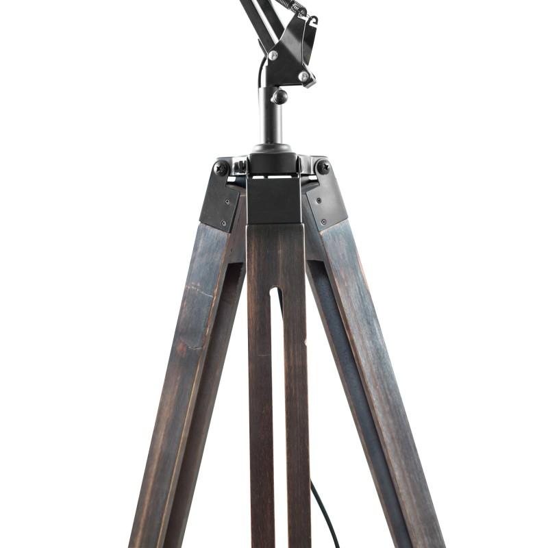 Gasoline - Office Vielli - Lampadaire Décoratif - Bois Et Métal - Pied 170 Cm - Abat-jour 20 Cm