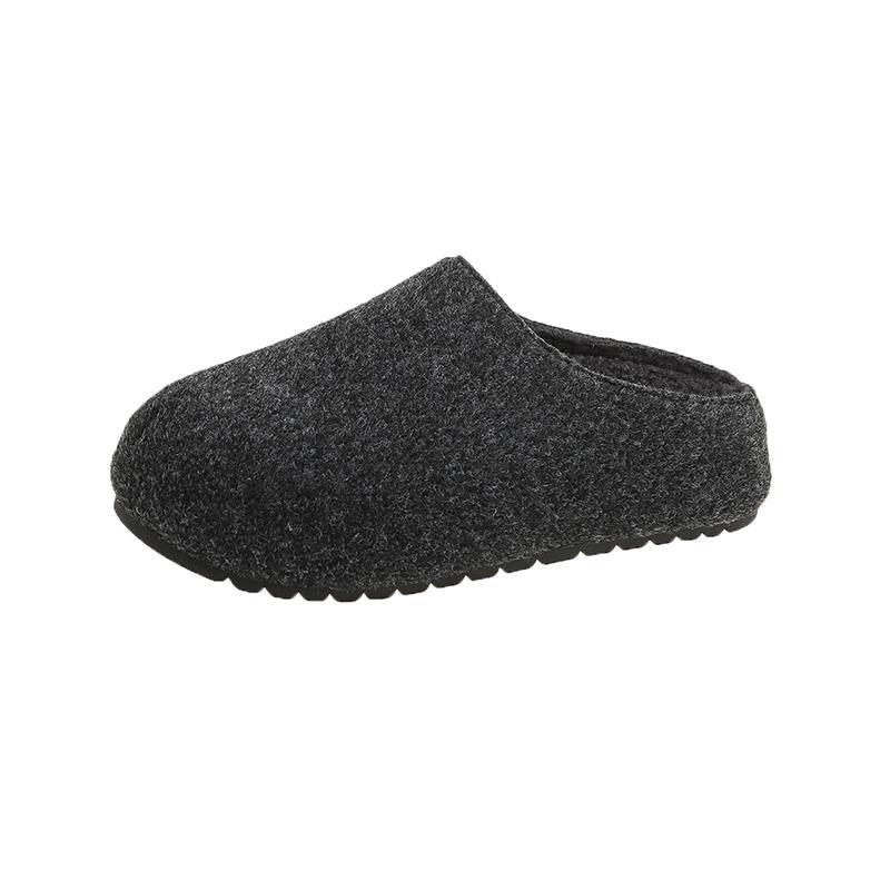 Fashion New Suede Leather Slippers Women Round Toe Flat Slides Outdoors Casual Mules Shoes Women Comfort Thick Sole Half Slippers Woman