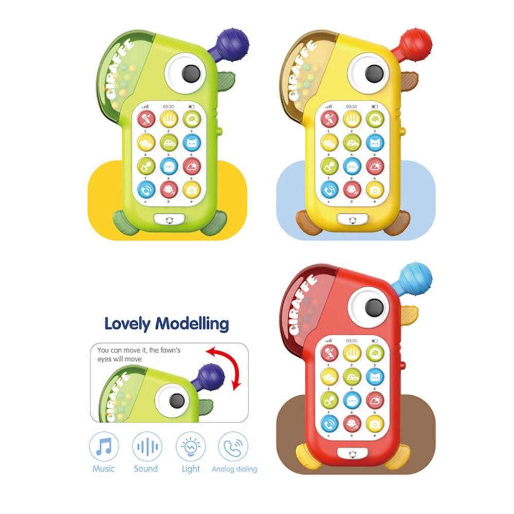 Plastics Baby Simulation Phone Toy with Teether Cartoon Giraffe Simulation Phone  Kindergarten