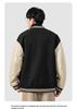 Men's Retro Patchwork PU Leather Baseball Jacket - Embroidered Casual Autumn/Winter Style