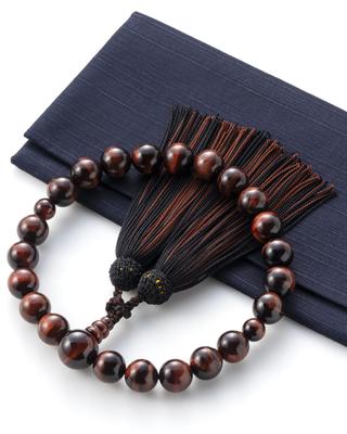 Prayer Beads for Men Traditional Crafts Supervised by Funeral Funeral Juju Informal Prayer Beads for Men Red Tiger Eye [Fukushodo] [Kyoto