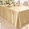 Protective Table Linen for Buffet Solid Color Satin Tablecloth, 102 x 57 Inch Rectangular Silky Cover, High Density Tablecloth Celebration Smooth
