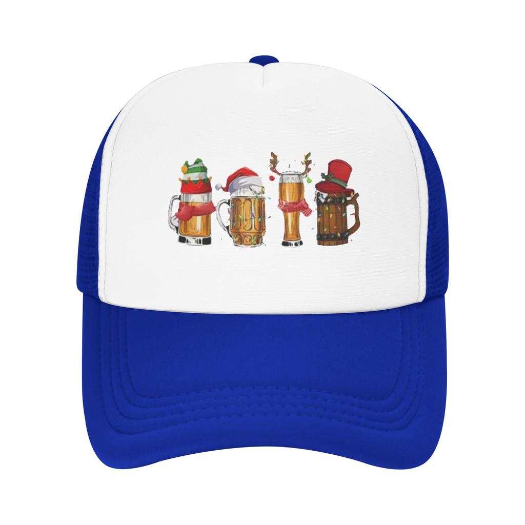 Gothic Merry Christmas Beers Santa Camping Mesh Baseball Caps Women  Printing FeUnisex Beach Dad Hat Snapback Cap