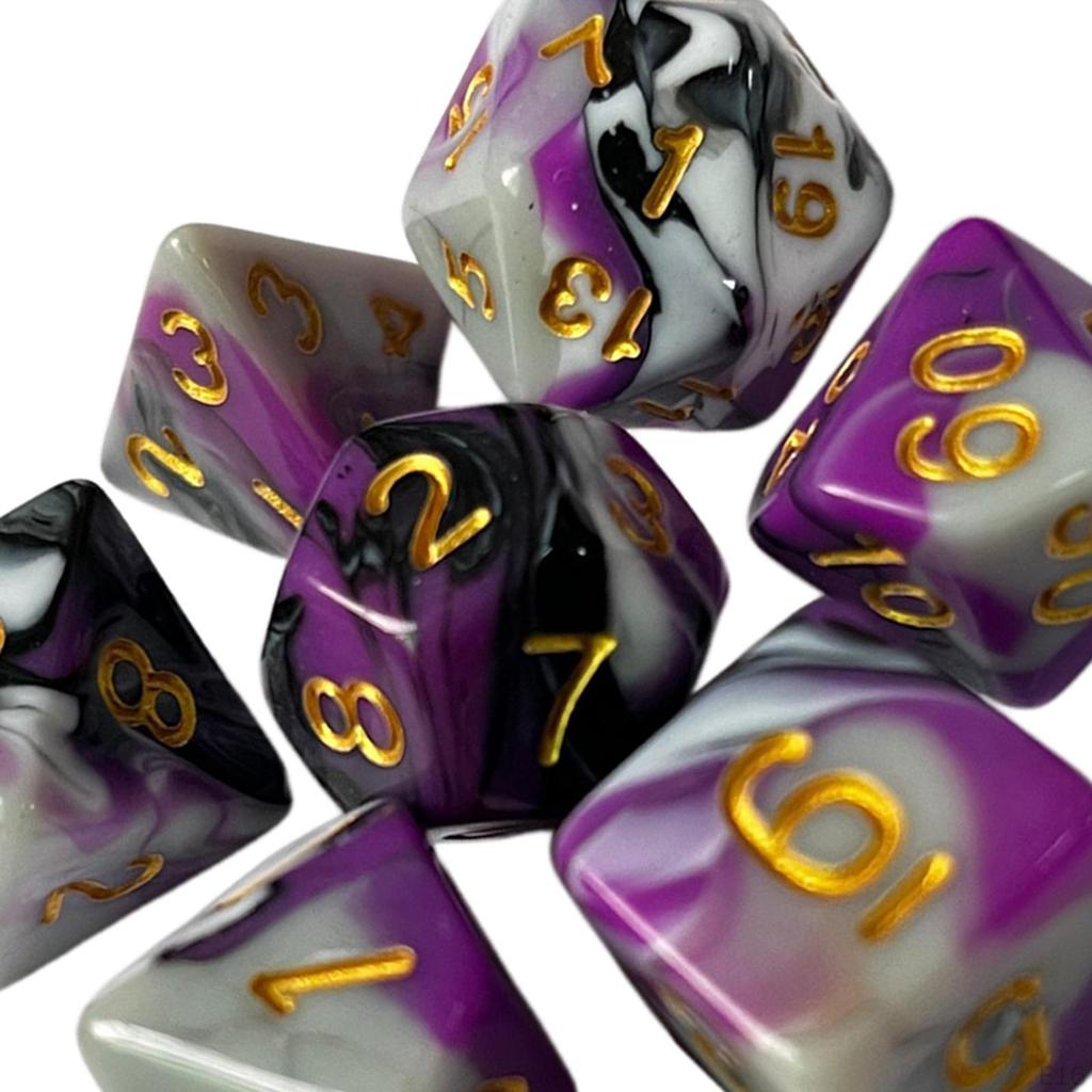 7 Piece RPG Dice Set Polyhedral 4 Color for Role Playing Game Cafe