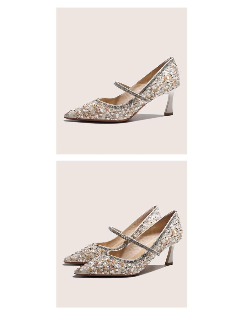 BEIJIANI Schafsleder Muschel High Heels Spitzschuhe Stilettos - Brautjungfern- & Hochzeitskleid Schuhe