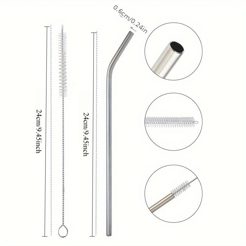 2pcs Stainless Stainless Steel Straw with Cleaning Brush  Replacement Reusable Metal Straws Compatible for 30/40oz Stanley Cup