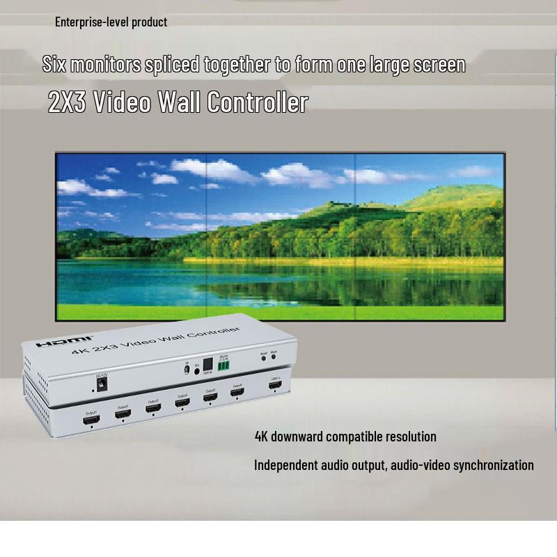 4K HDMI Video Wall Controller - 2x3 LCD TV Splicing Box for Large Screens