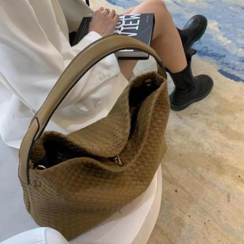 Yi Jinyuan Bag Women s Woven Shoulder Cross-body 2022 All-matching Fashionable Bucket Trendy хаки