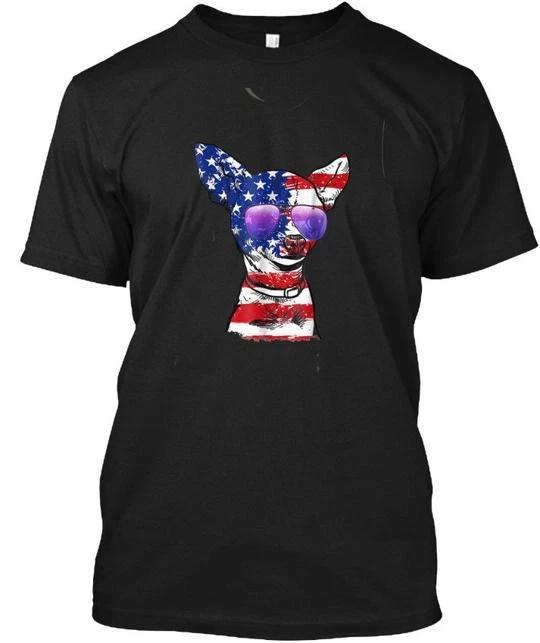 Chihuahua American Flag Gift For I T shirt Made in the USA Size S to 5XL L
