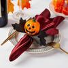 6pcs Hemp Rope Wrapped Halloween Pumpkin Napkin Rings Simulation Napkin Holder  Hotel