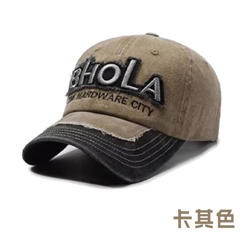 Spring and Autumn Baseball Cap Retro Alphabet Fashion Color Matching Sunscreen Cap Versatile Embroidered Hat