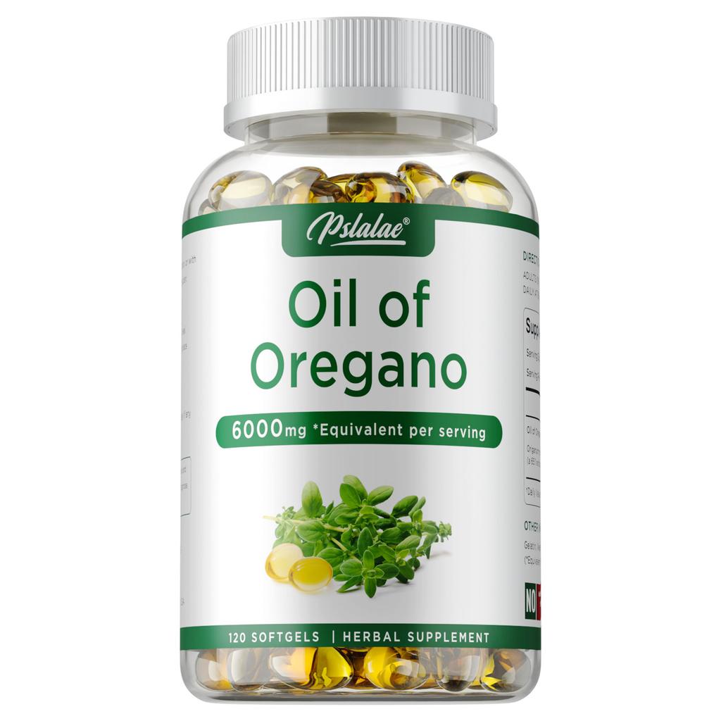 Capsule molli di olio di origano ad alta concentrazione, 6000 mg di estratti vegetali naturali, delicate e facilmente assorbibili, adatte sia per uomini che per donne.