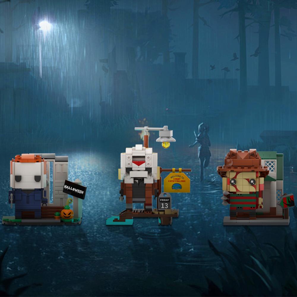 MOC Horror Series Building Blocks Model US Horror Movie Characters Model Psycho Killer Bricks Toys Kid DIY Birthday Gifts
