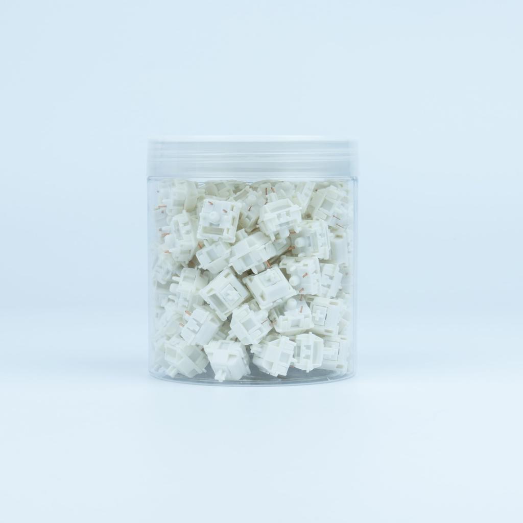 GATERON Smoothie Keyboard Switches, Linear RGB LED 5-Pin White 22mm Dual-Stage Spring Factory Pre-Lubricated 40gf Full POM Key Switches for MX