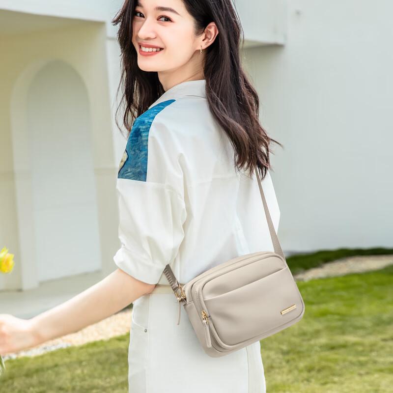 GOLF Crossbody Bag, Shoulder Bag, Canvas Handbag, Water-Resistant Phone Bag, Apricot Color