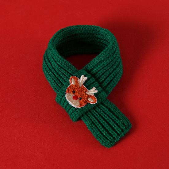 2 Τεμάχια/Σετ Καπέλο Χριστουγέννων για Κατοικίδια και Κασκόλ Ρυθμιζόμενο Καπέλο με Λευκό Πομπόν Πλεκτό Κασκόλ για Γάτες