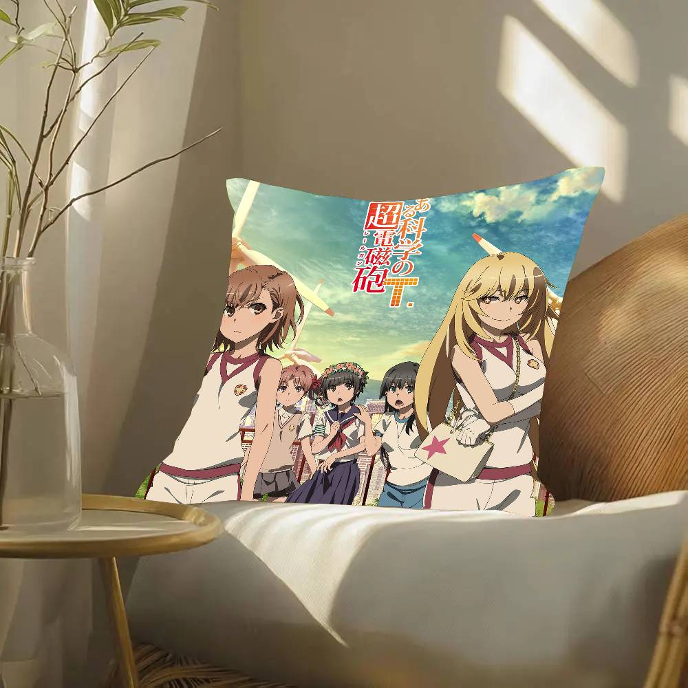 A Certain Scientific R-Railgun Anime Pillow Case Fashion Square Pillowcase Bedroom Sofa Room Ins Decoration Leisure