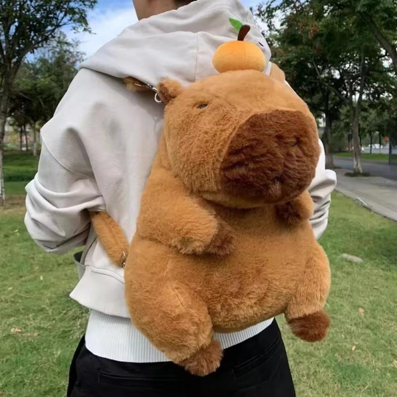Capybara Plush Backpack Mini Fresh Style Cute Cartoon Animal Backpack for Women A Kawaii Bag for School and Travel