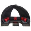 9 Piece Garden Lounge Set with Sun Canopy Poly Rattan Anthracite
