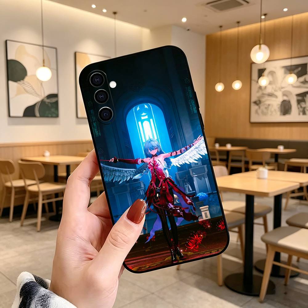Wuthering Waves WuWa Phone Case Black Silicone Soft For Samsung Galaxy A73,A72,A71,A70,A53,A52,A51 Samsung a72