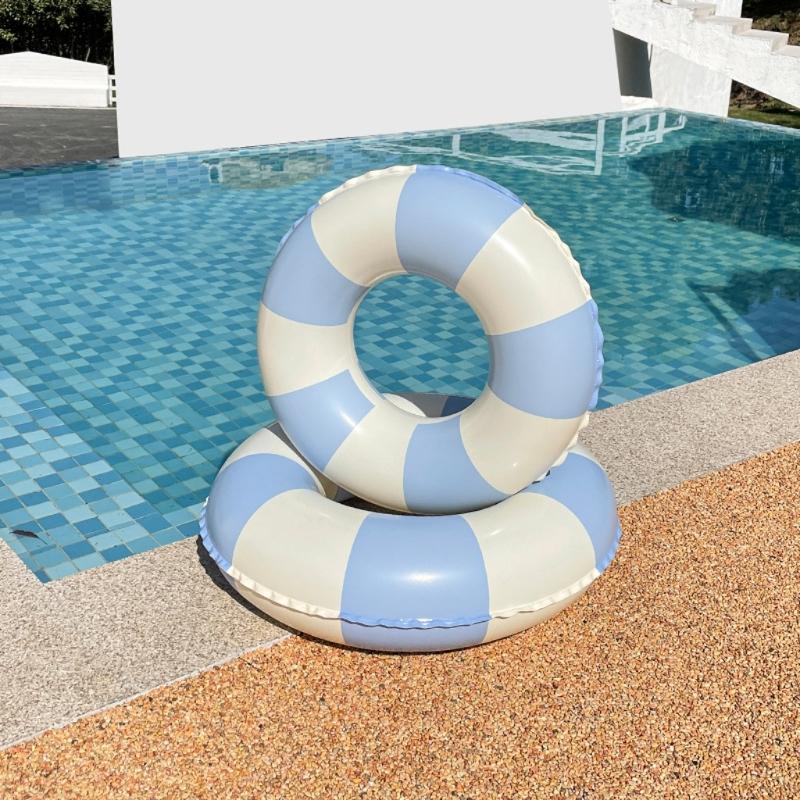 Vintage Swim Ring Toy Inflatable Swimming Pool Floats Striped Pool Inner Tubes Party Decor Supplies for Kids Adults