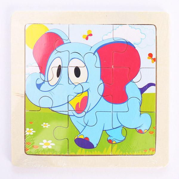 New 9 Piece Montessori Wooden Puzzle Cartoon Dinosaur Transportation Jigsaw 3d Puzzle Early Learning Educational Toys for Kids