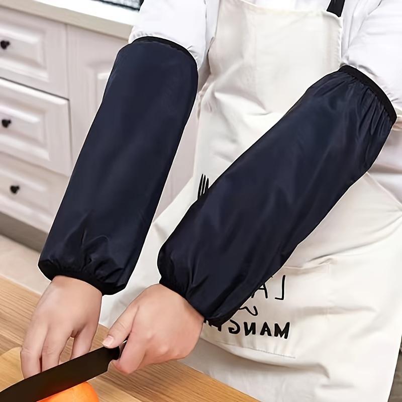 1 Pair of Extended Waterproof Sleeves, Oil-Resistant Black Arm Covers for Work & Life, Stain-Proof Protection