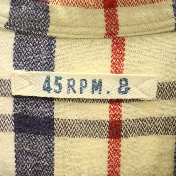 45RPM.& Check Pattern Long Sleeve Shirt 1 Women Used