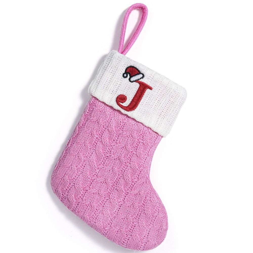 Thickened Christmas Alphabet Knitted Socks Large Capacity Candy Gift Bags  Xmas Gift
