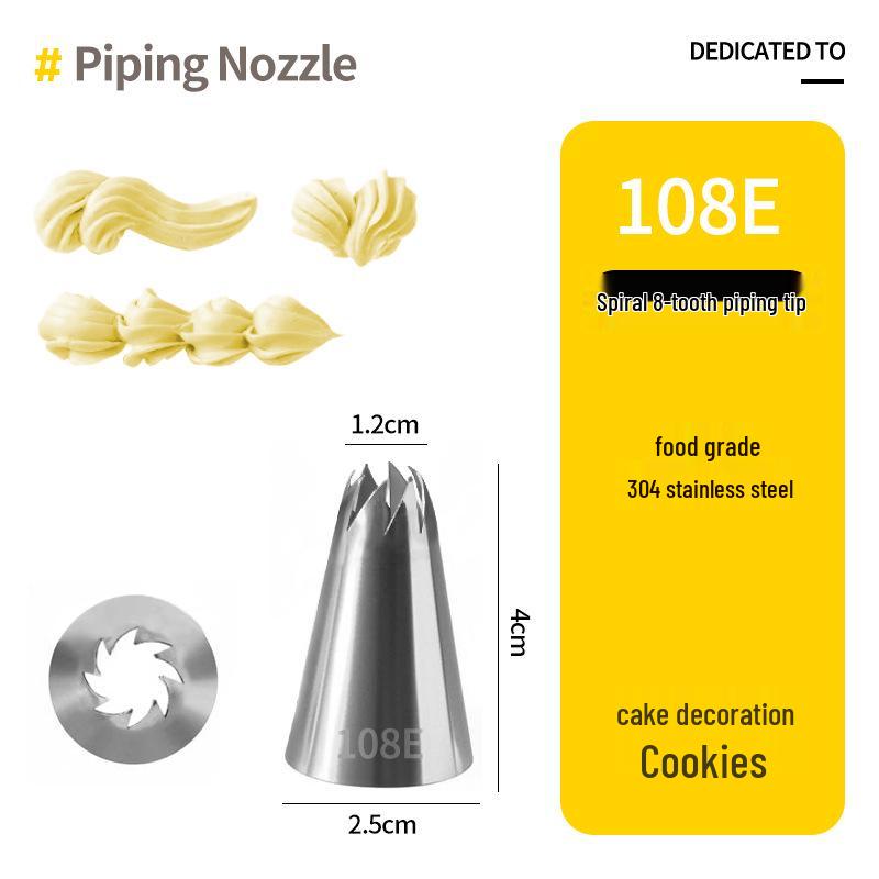 Korean Style Baking Tool Set: 304 Piping Tips for Medium Cakes, Puffs, Cookies & Biscuits