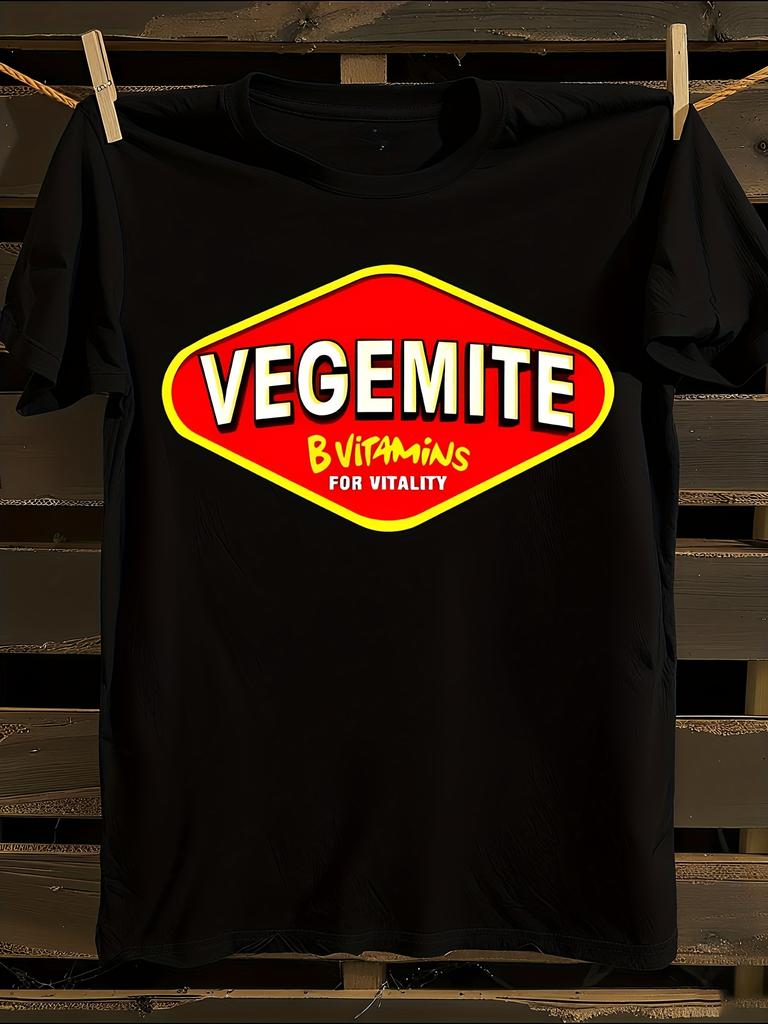 & WoVegemite Grafik T-Shirt Herren T-Shirt Damen T-Shirts mit Buchstaben Aufdruck Kurze Ärmel T-Shirt Lässiges Street T-Shirt Top