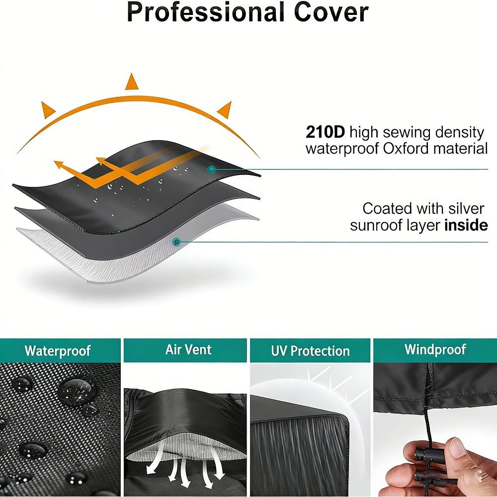 Square Vertical Outdoor Air Conditioner Cover, for Central AC Outdoor Unit, Dustproof Rainproof Sunproof Protector