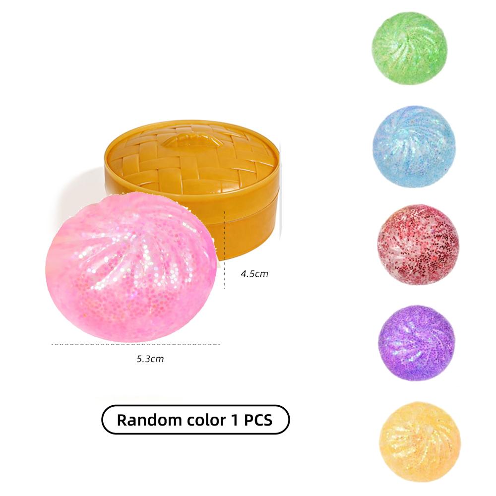 Squishy Steamed Bun Fidget Toy Simulation Food Fast Rebound Squeeze Stress Relief Toy With Steamer Basket For Adults Adhd