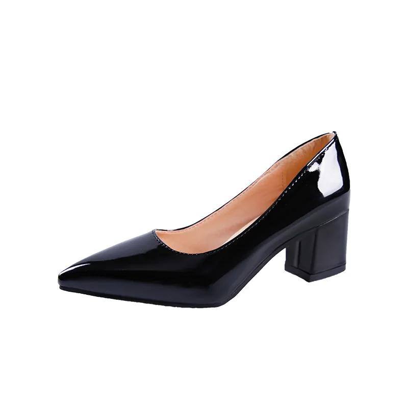 Fashion High-heeled Shoes Women 2024 Pointed Shallow Mouth Shoes Women's Thick-heeled Fashion Shoes Plus Size 43  Zapatos Para Mujer