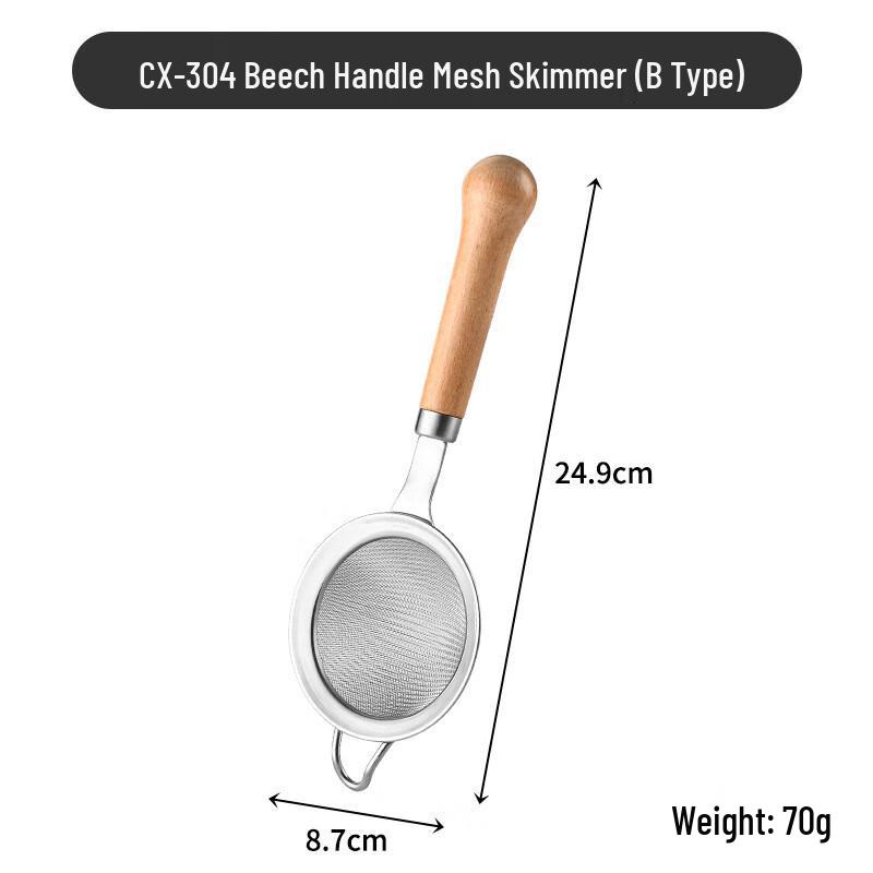 

Zhishi 304 Stainless Steel Beech Handle Mesh Skimmer