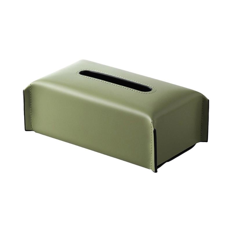 PU Leather Tissue Box Rectangular Paper Towel Container Elegant Tissues Storage Case Refillable Napkin Dispenser
