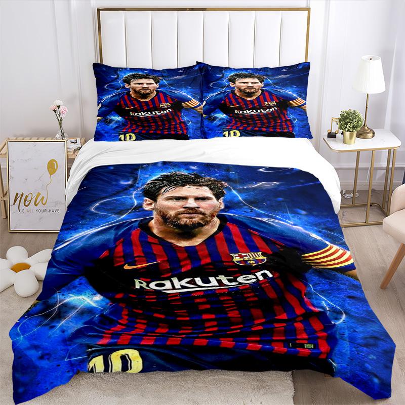 Leo Messi Fc Barcelona Print 3Pcs Bedding Setduvet Cover With 2 Bedropillowcase Home Birthday Gift