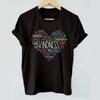 Maglietta da donna alla moda con stampa di lettere 'Love' Maglietta divertente casual a girocollo a maniche corte Maglietta estiva da donna