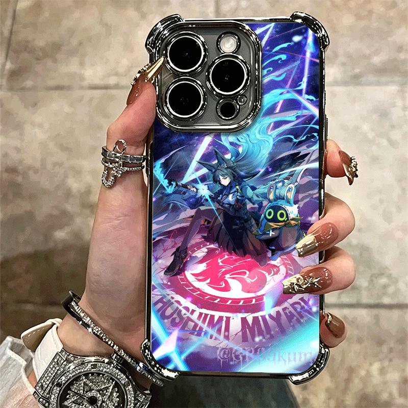 Zenless Zone Zero Hoshimi Miyabi Soft Phone Case For iPhone 15 16 17 Air 14 Pro Max 16E Plus 13 12 Mini Plating Anti-Fall Fundas