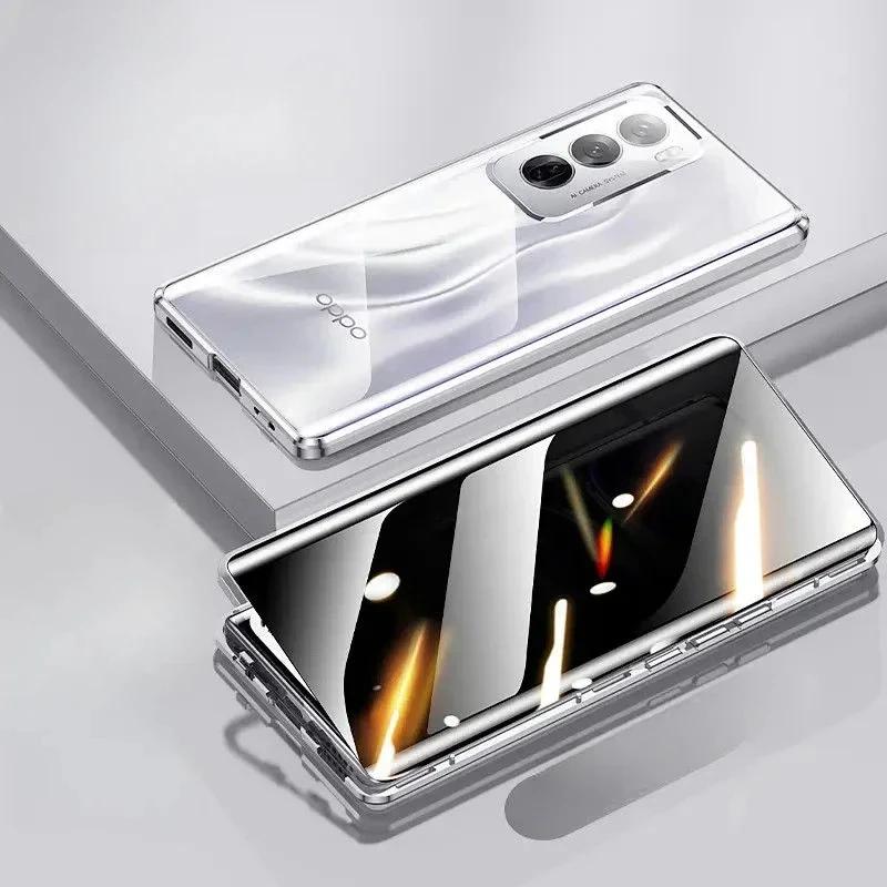 Metalowe Etui Anty Peeping do Telefonu OnePlus 10 Pro 10R 11 11R 12 12R 13 13R Magnetyczne Szklane Pokrowiec z Ochroną Prywatności 360 Stopni