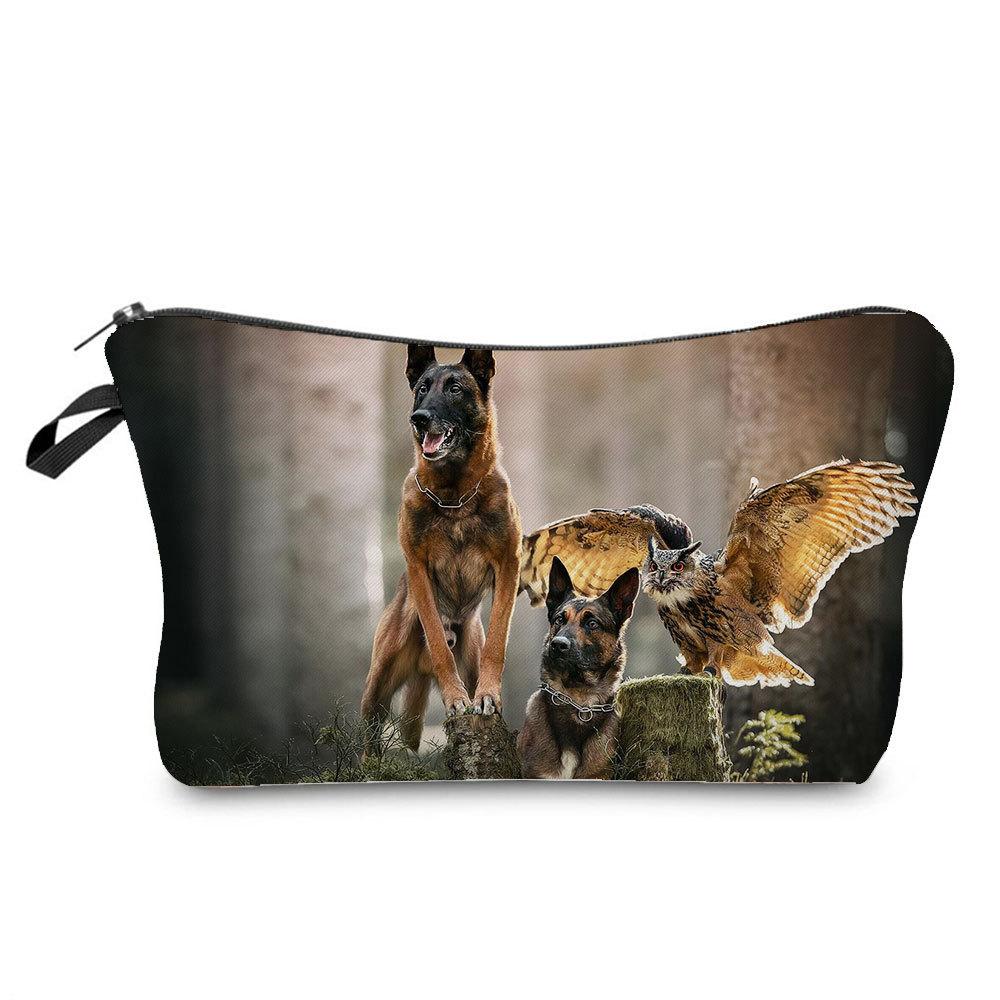 Women Dog Print Cosmetic Bag Toiletries Organize Travel Storage Case  6363