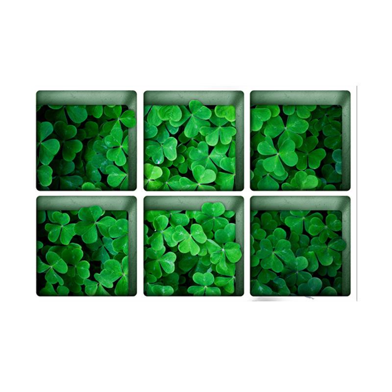 6 Stück vierblättriges Kleeblatt und Blume Badewannenaufkleber, rutschfest, wasserdicht, 3D-Effekt, selbstklebender Badezimmeraufkleber, PVC, abnehmbares Wandbild, 13 x 13 cm