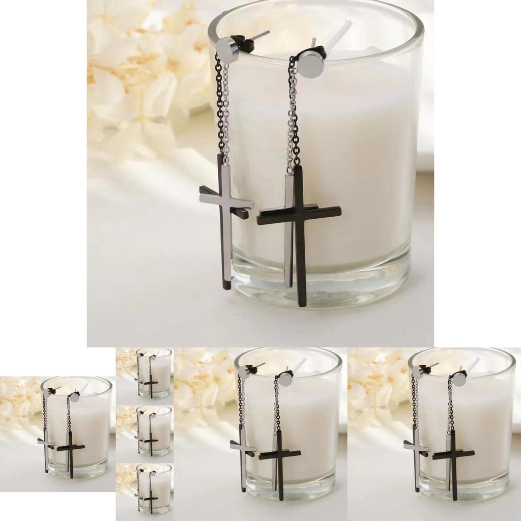 Stunning Alloy Geometric Cross Dangle Earrings Fashionable Street Style