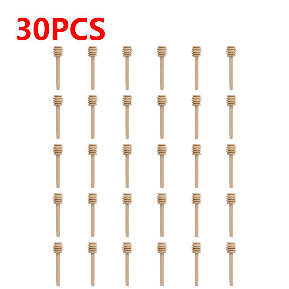 1-50PCS Practical Long Handle Wood Honey Spoon Mixing Stick Dipper For Honey Jar Coffee Milk Tea Supplies Kitchen Tool 8.4*1.9cm