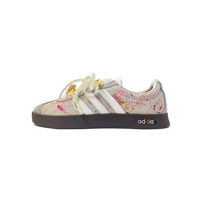 VL COURT 2.0 Starlight Floral, Urban Chic Stil Leichte Low-Top Skateboard-Schuhe Unisex Grau Weiß HQ1802(Team1230-)